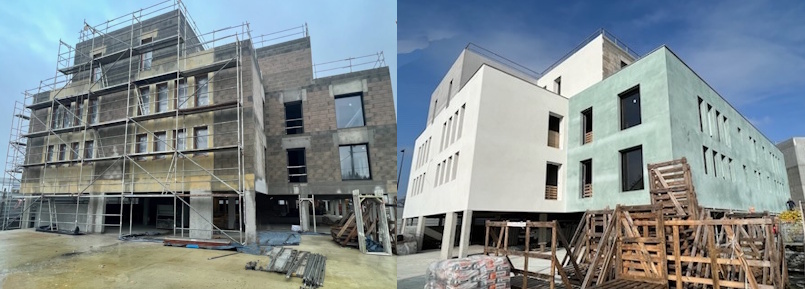 Chantier RFI — Immeuble collectif ravalement et peinture bicolore à Rennes